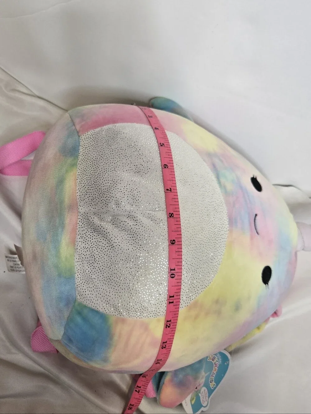 NEW Squishmallows tie dye Navina Narwhal Series 2 plush backpack